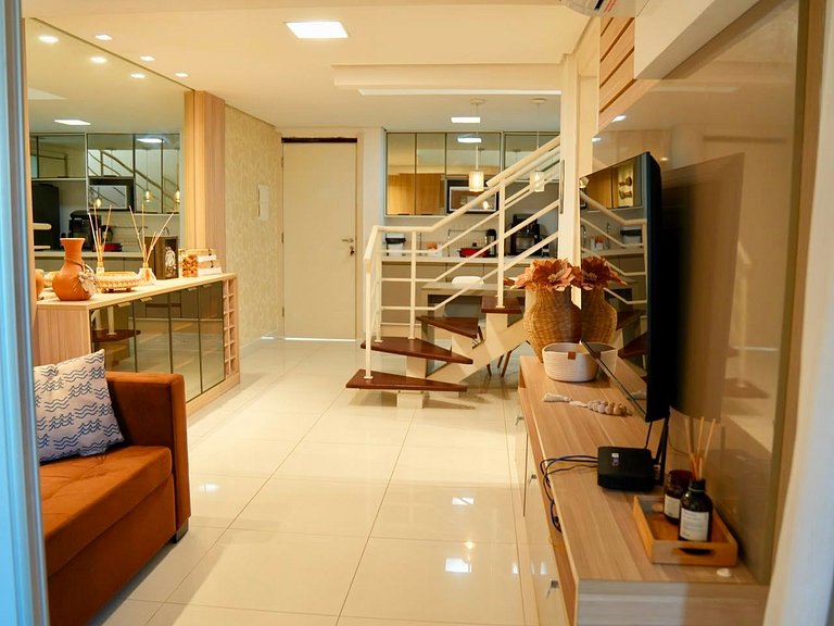 Duplex em Resort | 10 min Ponta Negra | Beira Mar