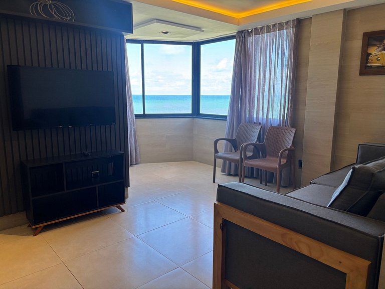Vista Incrível | Luxo Beira Mar com A/C e Garagem