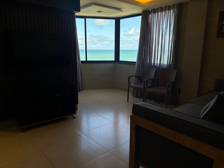Vista Incrível | Luxo Beira Mar com A/C e Garagem